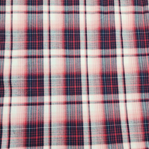 Dakini Plaid Boyfriend Shirt Womens Medium Red Stretch Hidden Pocket Vented - Picture 8 of 10
